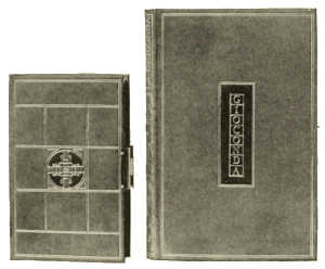 BOOKBINDINGS IN LEATHER, WITH GOLD TOOLING. DESIGNED BY PROF. JOH. VINCENZ CISSARZ, EXECUTED BY GUSTAV FRÖLICH