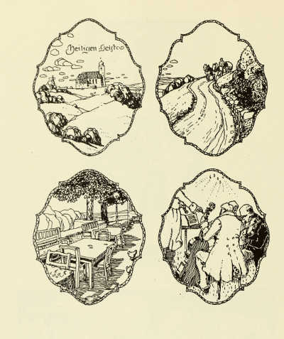 DECORATIVE ILLUSTRATIONS BY ALFRED KELLER, FOR R. H. BARTSCH'S “BITTERSÜSSE LIEBESGESCHICHTE” PUBLISHED BY L. STAAKMANN, LEIPZIG