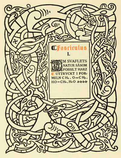 PAGE FROM AUGUST STRINDBERG'S “ANTIBARBARUS.” WITH DECORATIONS BY ARTUR SJÖGREN. PRINTED BY BRÖDERNA LAGERSTRÖM