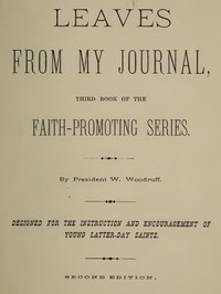 Leaves from My Journal: Third Book of the Faith-Promoting Series