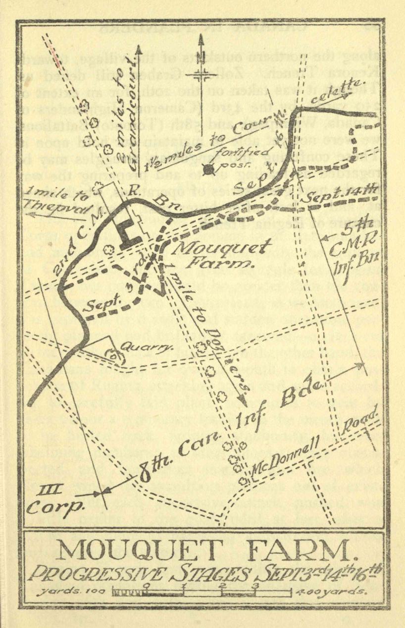 Map--MOUQUET FARM.  Progressive Stages, Sept. 3rd 14th 16th.