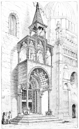 1.—NORTH PORCH, STA. MARIA MAGGIORE, BERGAMO.  Frontispiece.  