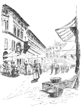 PIAZZA SOPRAMURO, SHOWING THE PALACE OF THE CAPITANO DEL POPOLO AND THE BUILDINGS OF THE FIRST UNIVERSITY OF PERUGIA