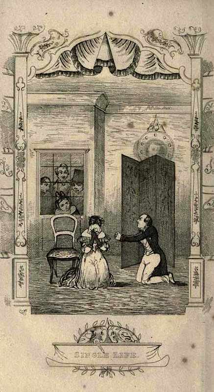 Frontispiece showing Pinkey proposing to Miss Skylark