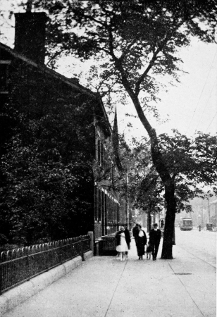 Old-time dwellings on one of the Columbus streets that Mr. Howells used to frequent