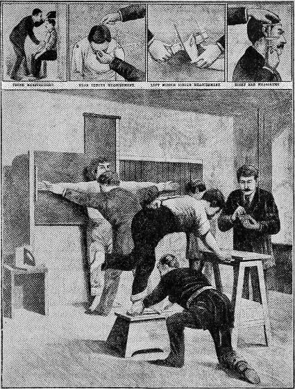 Trunk Measurement, Head Length Measurement, Left Middle Finger Measurement, Right Ear Measurement. Measurement of the Stretch and the Left Foot. The Bertillon System of Identification by Measurement.