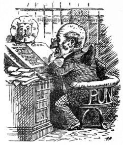 Mr. Punch at desk