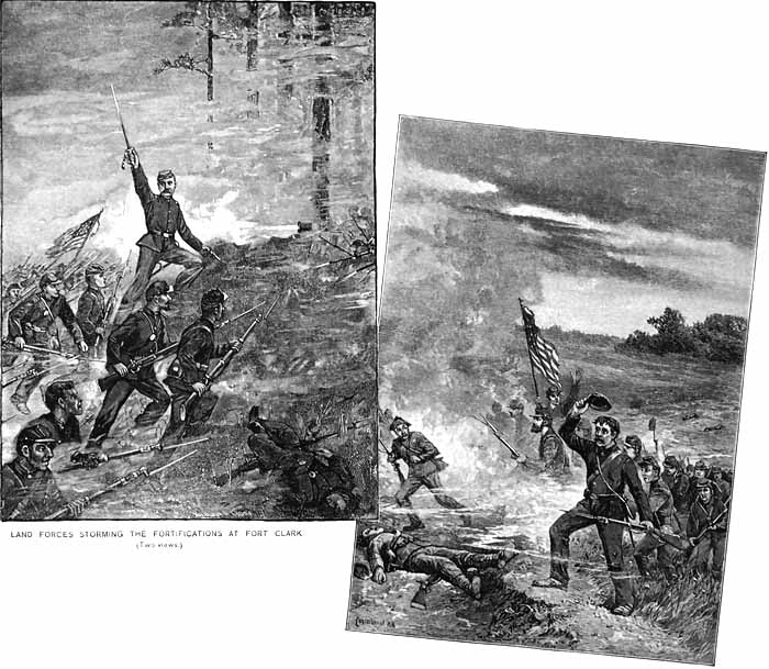 LAND FORCES STORMING THE FORTIFICATIONS AT FORT CLARK