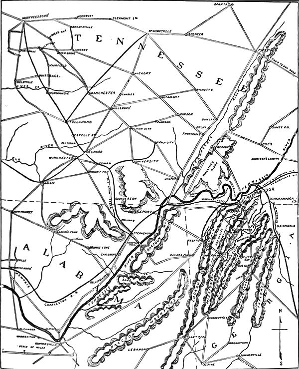 SCENE OF OPERATION OF THE ARMY OF THE CUMBERLAND IN TENNESSEE, GEORGIA, AND ALABAMA