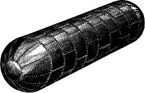 cylindrical boiler with hemispherical ends