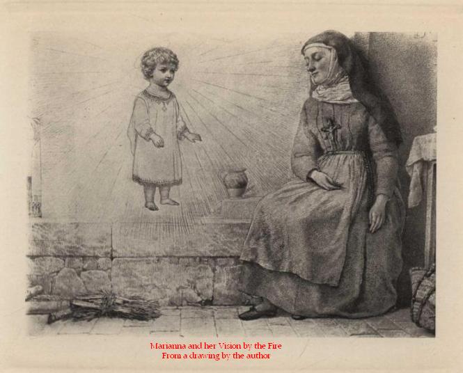 Marianna and her Vision by the Fire. From a drawing by the author