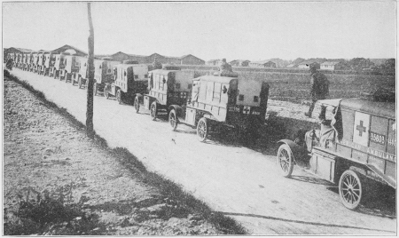 AMERICAN AMBULANCES ON THE ROAD TO THE FRONT