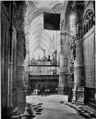Photo Levy et Fils.  A VIEW OF THE INTERIOR OF THE CATHEDRAL AT BURGOS.