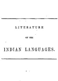 Literature of the Indian Languages