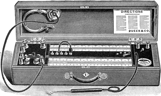 Fig 585Queen slide wire bridge It consists of a portable slide wire Wheatstone bridge