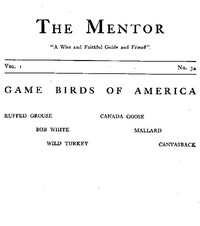 The Mentor: Game Birds of America, Vol. 1, Num. 34, Serial No. 34书籍封面