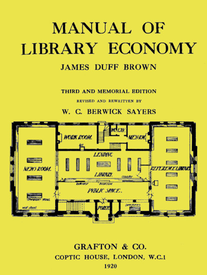 The Project Gutenberg eBook of Manual of Library Economy, by James Duff  Brown.