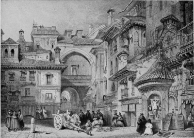 Image not available: A VIEW IN GRANADA.  Engraved by James B. Allen from a drawing by D. Roberts.