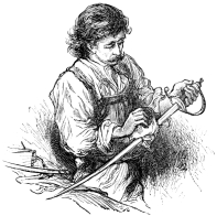 Image not available: GASPARD SHARPENING HIS SWORD.