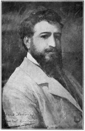 PORTRAIT DE BLASCO IBÁÑEZ PEINT PAR J. A. BENLLIURE A ROME, EN 1896