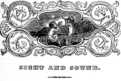 Illustration of cherubs and title of Sight and Sound
