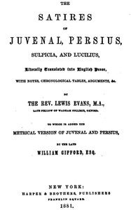 The Satires of Juvenal, Persius, Sulpicia, and Lucilius