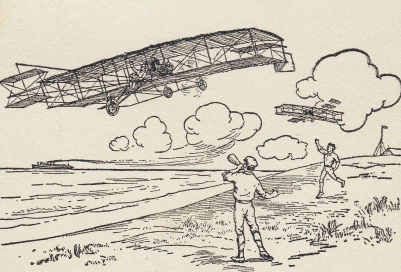 Biplanes over an Airfield