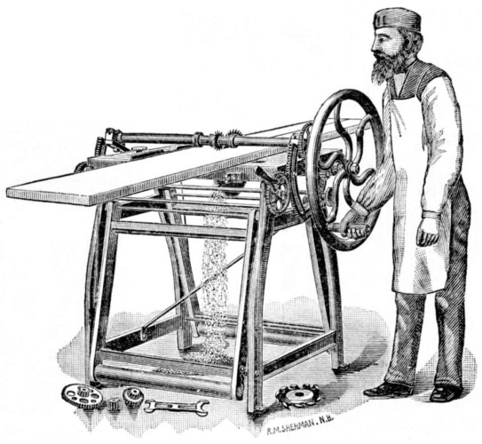 woodworker operating machine