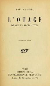 L'otage: Drame en trois actes