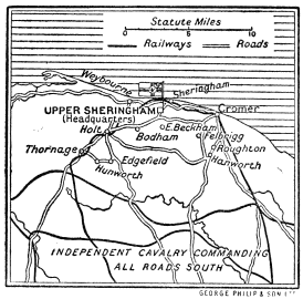 Image unavailable: Position of the IVth German Army Corps Twelve Hours after Landing at Weybourne, Norfolk  GEORGE PHILIP & SON LTD.