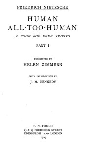 Human, All-Too-Human: A Book for Free Spirits, Part 1