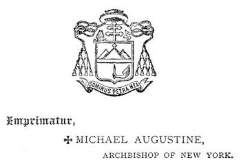 Arms and Imprimatur of Archbishop of New York.