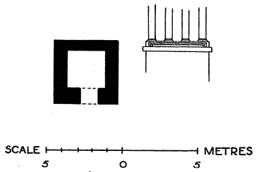 Fig. 20.—SERRÎN, NORTH TOWER TOMB, PLAN AND ELEVATION SHOWING MOULDINGS.