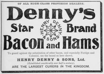 Denny's Bacon and Hams illustrated advertisement