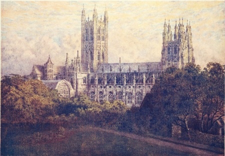 Image unavailable: THE NORTH SIDE OF CANTERBURY CATHEDRAL  Before the present Archbishop’s Palace was built