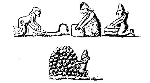 Assyrians preparing bread.