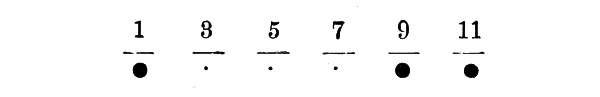 1-large dot. 3,5,7-small dot. 9,11-large dot