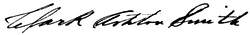 Clark Ashton Smith, signature