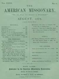 The American Missionary — Volume 32, No. 08, August, 1878