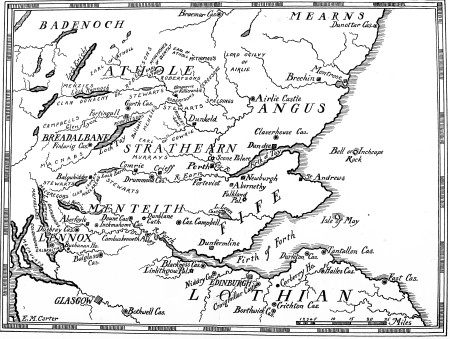 Image unavailable: MAP ACCOMPANYING ‘THE HEART OF SCOTLAND,’ BY SUTTON PALMER AND A. R. HOPE MONCRIEFF. (A. AND C. BLACK, LONDON.)