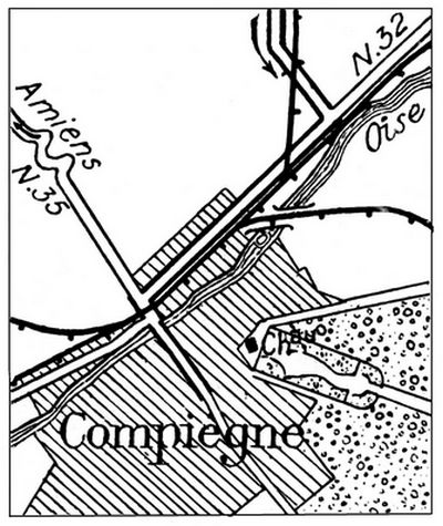 Map of Compiègne.