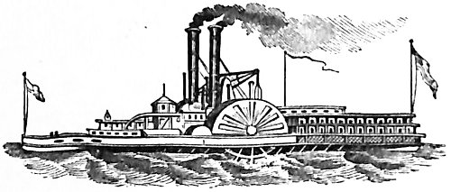 Paddlewheel steamboat.