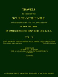 Travels to Discover the Source of the Nile, Volume 3 (of 5)
书籍封面