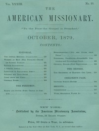 The American Missionary — Volume 33, No. 10, October, 1879