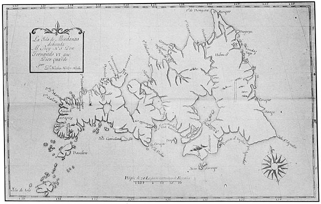 Map of Mindanao, 1757; by Nicolás Norton Nicols