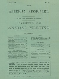 The American Missionary, Volume 34, No. 11, November 1880书籍封面