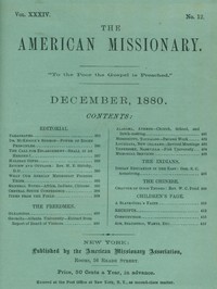 The American Missionary, Volume 34, No. 12, December 1880书籍封面