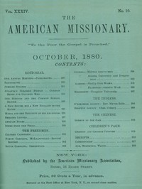 The American Missionary — Volume 34, No. 10, October, 1880书籍封面