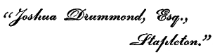 Joshua Drummond, Esq., Stapleton