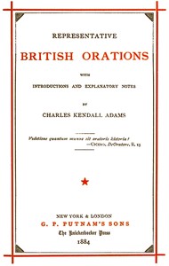 Representative British Orations Volume 1 (of 4)